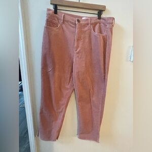 LOFT corduroy crops, pink, size 14